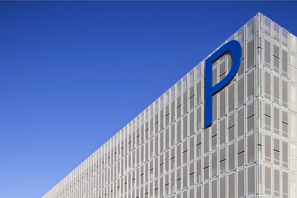 Perforated Facade Panel parking area